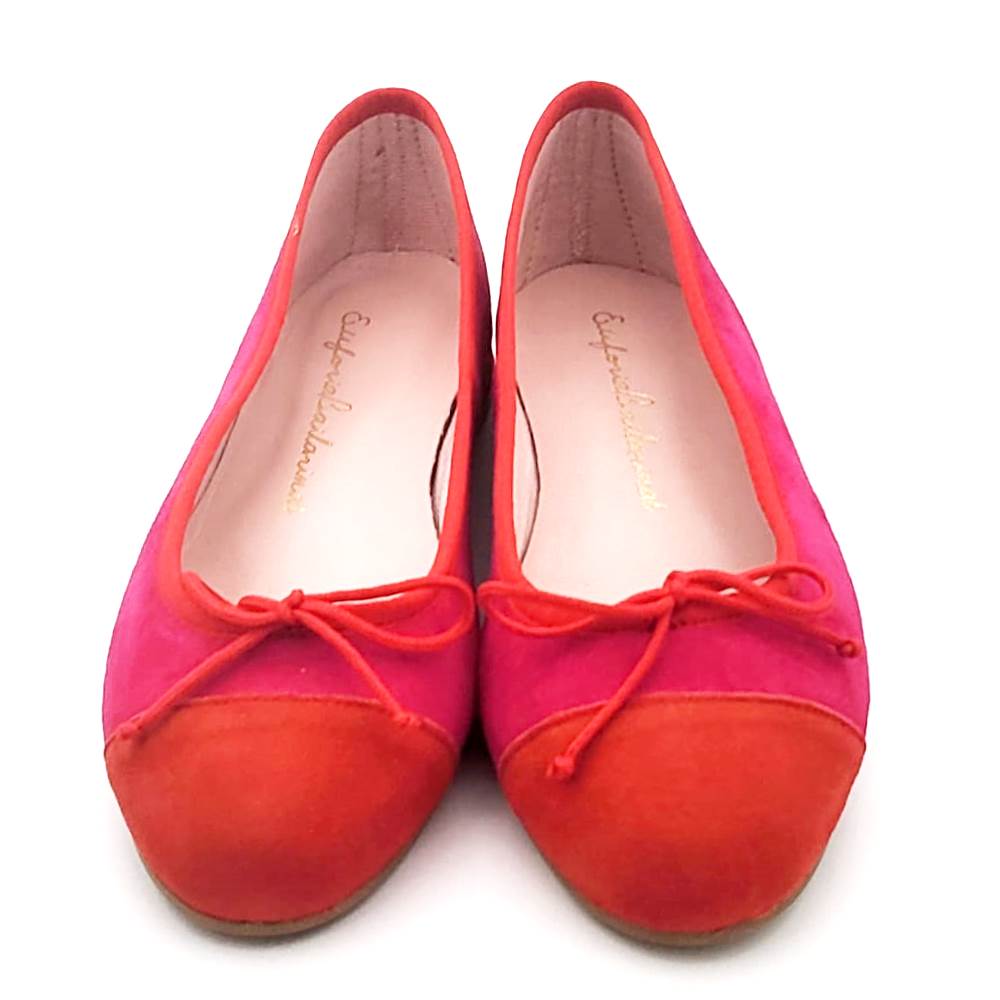 Parisina o bailarina en ante bicolor — Mis Zapatitos Calzado